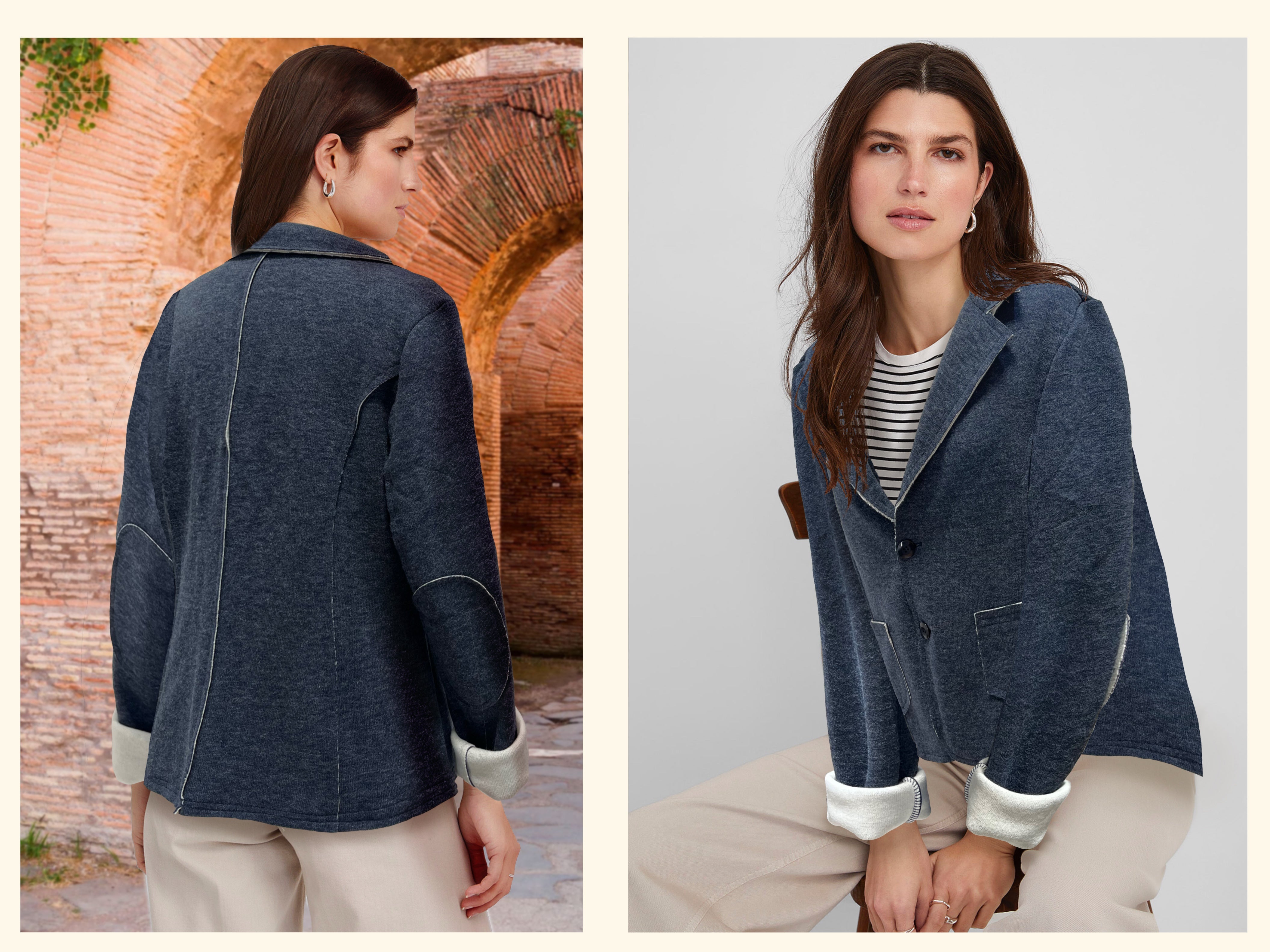 Tailored Equestrian-Style Knit Jacket Bestseller F25-21JKT – Femme