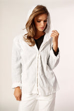 Load image into Gallery viewer, Embroidered Linen Zippered Hoodie
